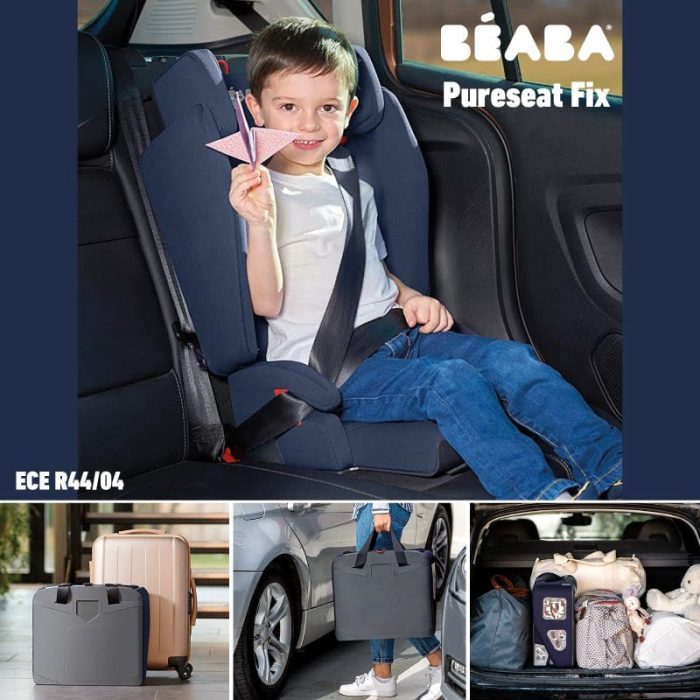 Scaun auto pliabil Beaba Pureseat Fix Isofix Navy Blue - imagine 4